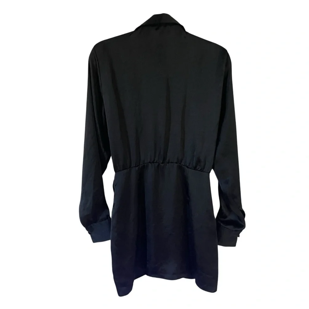 Zara Black Satin Dress Size S - Picture 8 of 9